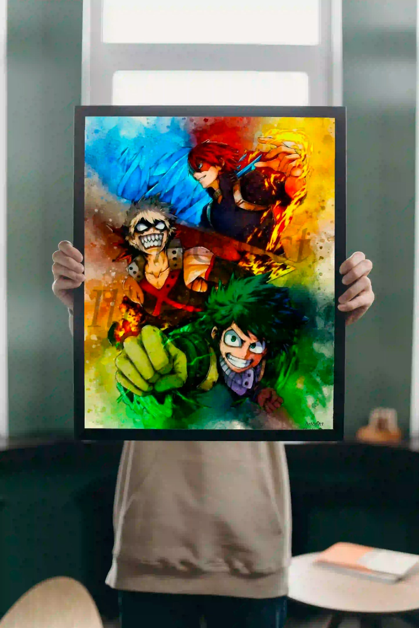 My Hero Academia / Izuku Midoriya / Katsuki Bakugo / Shoto Todoroki / One for All / Manga poster / Série Animé / Décoration Chambre / Bureau / Idée Cadeau