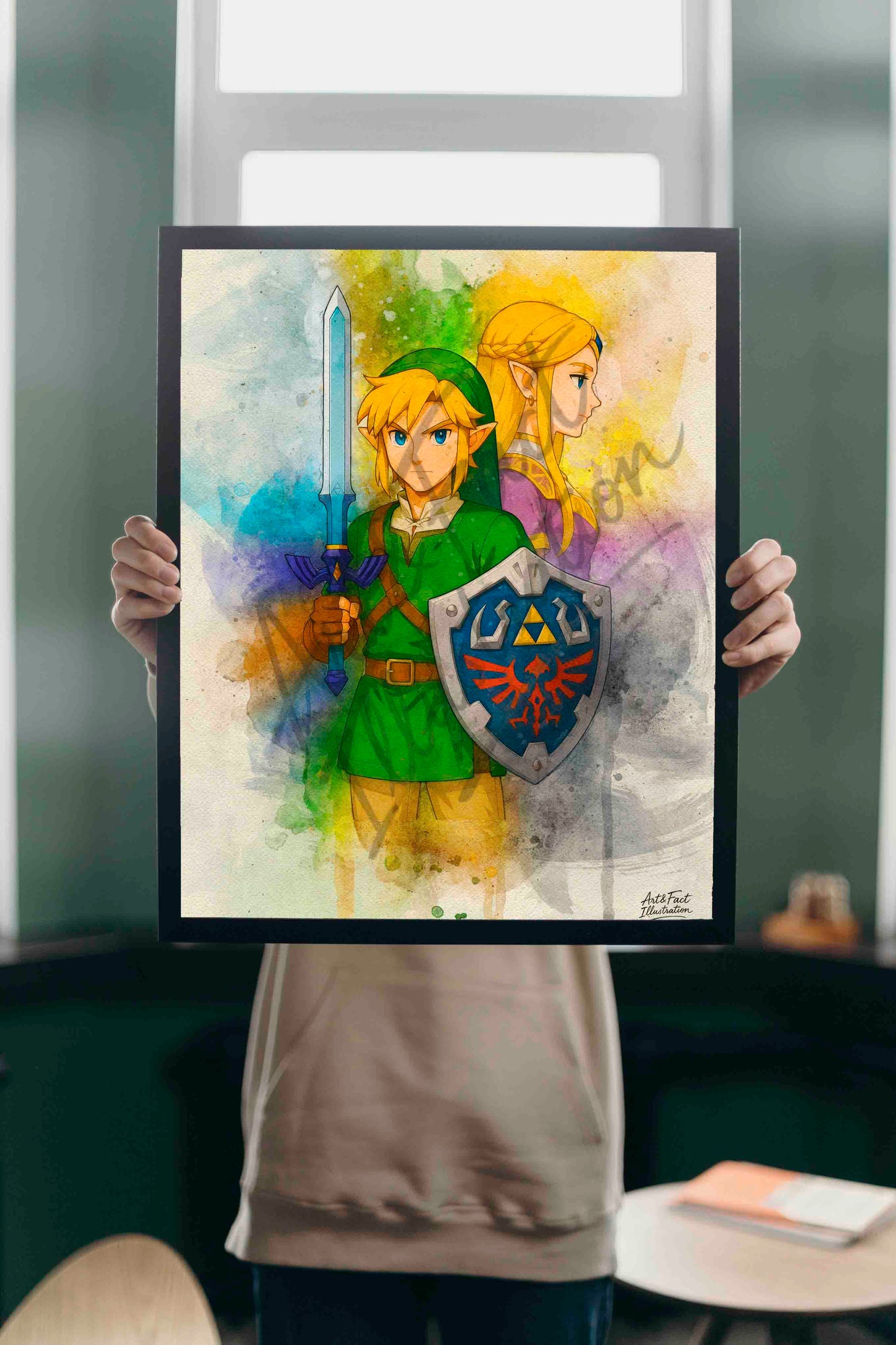 Link & Zelda / Jeux Video / Art / Décoration / Geek / Bureau / Chambre