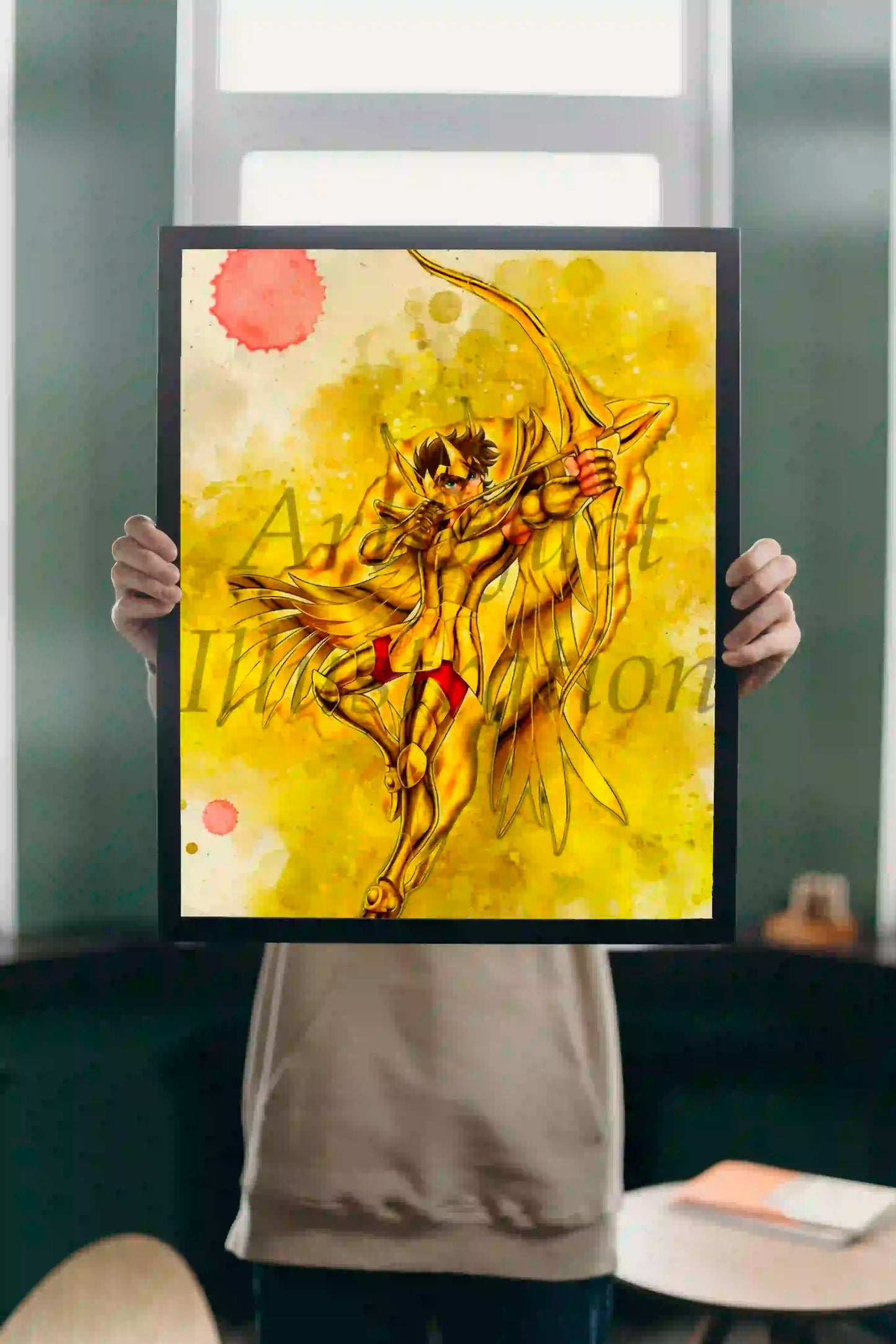 Aiolos / Sagittaire / Les Chevaliers du Zodiaque / Poster / Art Print / Dessin animé / Idée Cadeau / Vintage / Génération 80