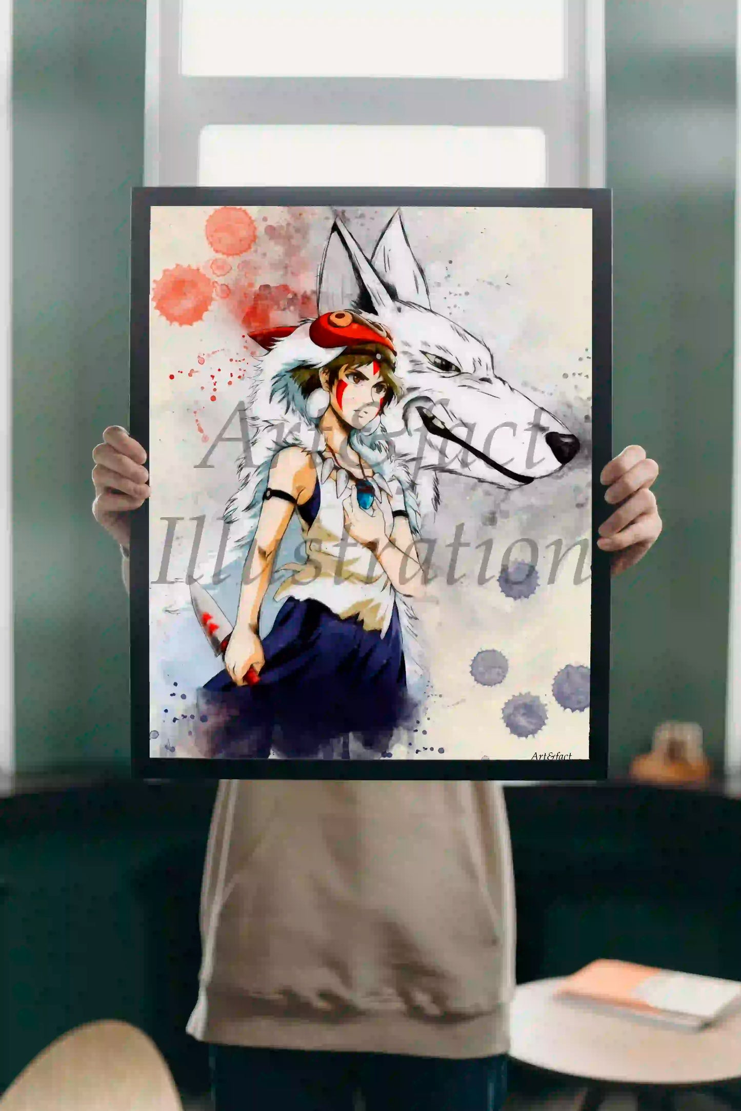 Princesse Mononoké / Studio Ghibli / Hayao Miyazaki / Film Animation Japonais / Idée Cadeau / Décoration Chambre