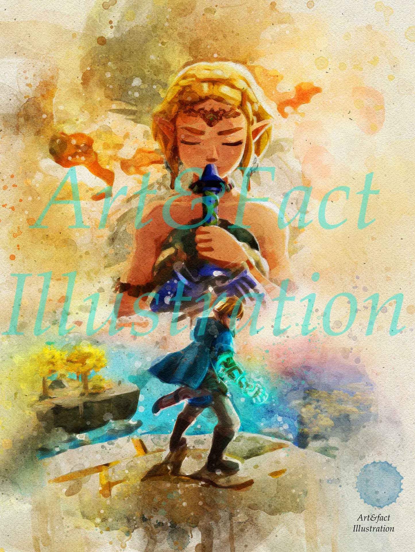 Zelda / Link / Breath of The Wild Sunset / Jeux Video / Art / Décoration / Geek / Bureau / Chambre