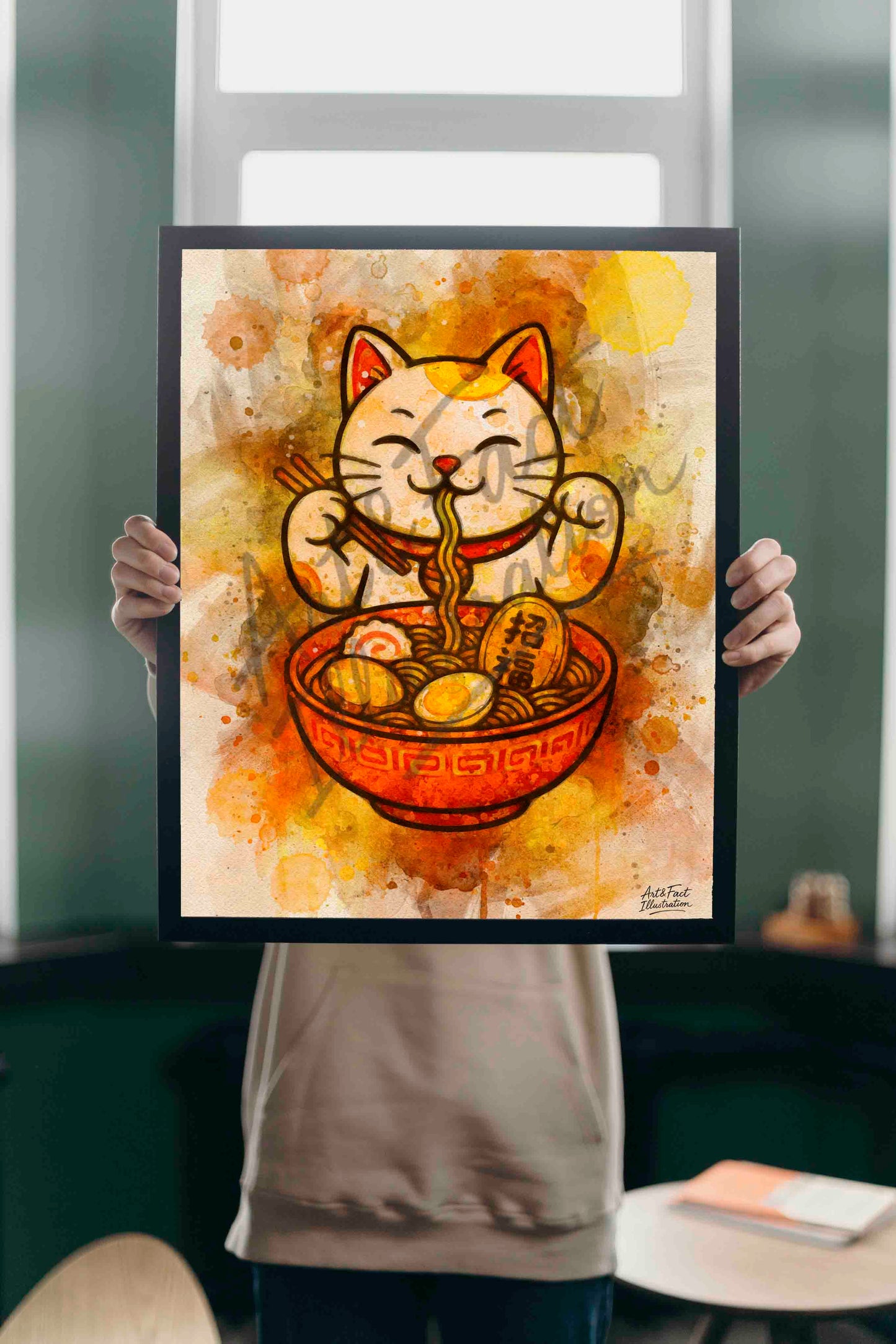 Maneki Neko Ramen / Chat Japonais / Univers Japonais / Japon / Art / Décoration / Bureau / Chambre / Idée Cadeau