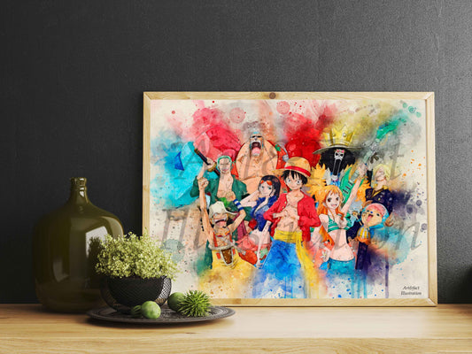 Equipage One Piece / Luffy / Zoro / Manga poster / Série Animé / Décoration Chambre / Bureau / Idée Cadeau