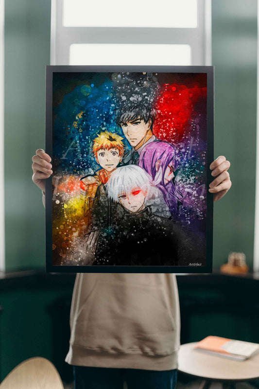 Tokyo Ghoul / Ken Kaneki / Hideyoshi Nagachika / Hide / Amon Kôtarô / Lize Kamishiro / Manga poster / Série Animé / Décoration Chambre / Bureau / Idée Cadeau