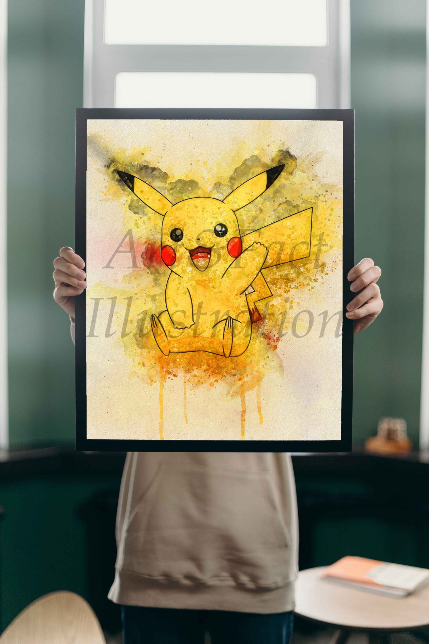 Pikachu Pokémon / Pikachu poster / Art Print / Dessin animé / Décoration / Chambre Enfant / Idée Cadeau / Fan Pikachu / Fan Pokemon