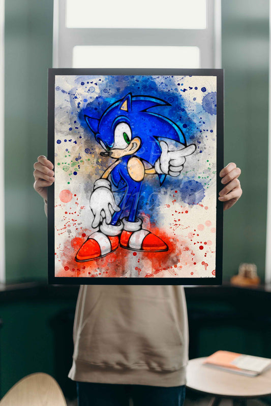 Sonic / Dessin Animé / Jeux vidéo / Art Print / Dessin animé / Décoration / Chambre d'enfant / Idée Cadeau / Fan Sonic