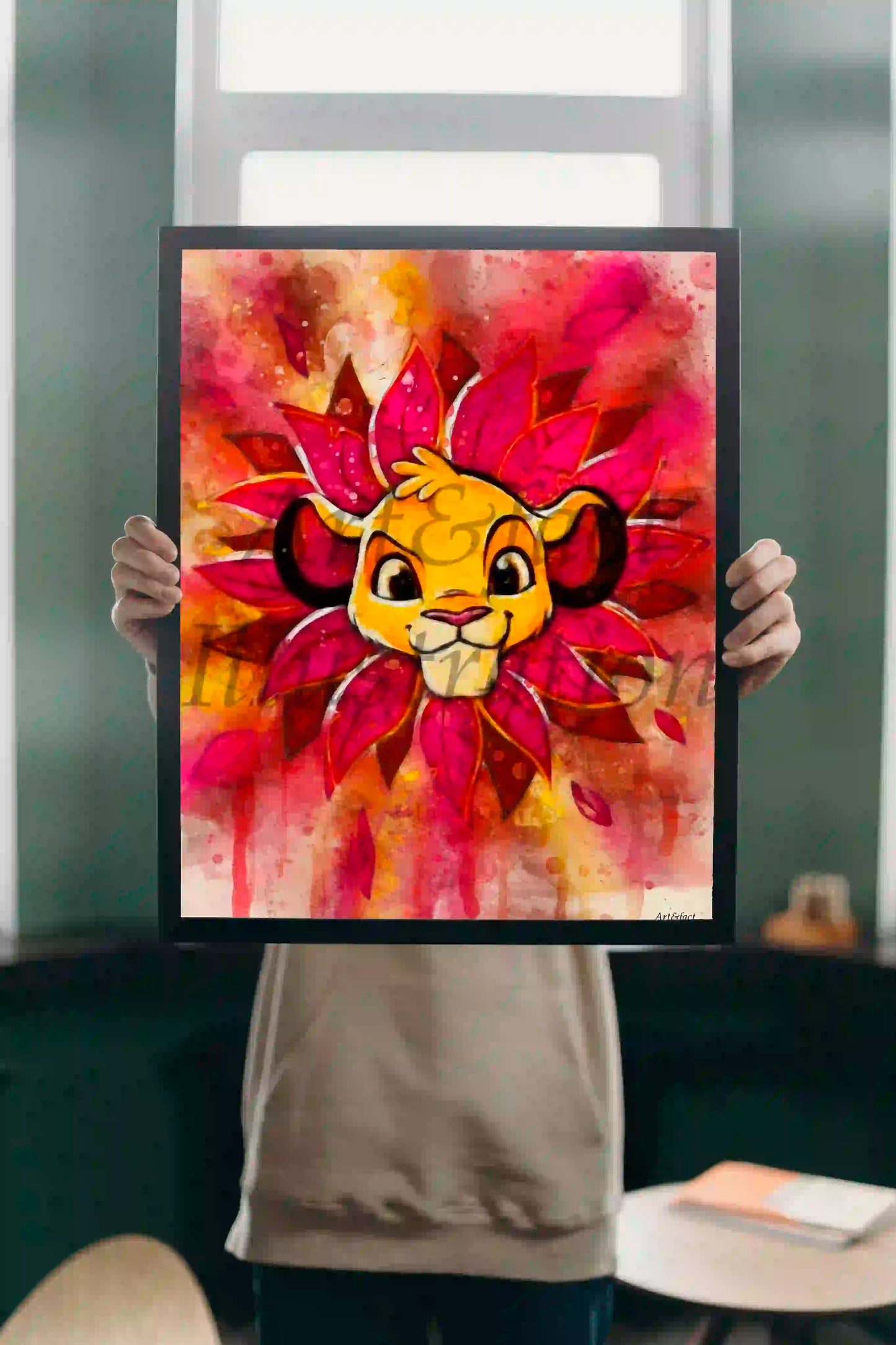 Simba / Le Roi Lion / Art Print / Dessin animé / Décoration / Chambre d'enfant / Idée Cadeau / Fan Simba