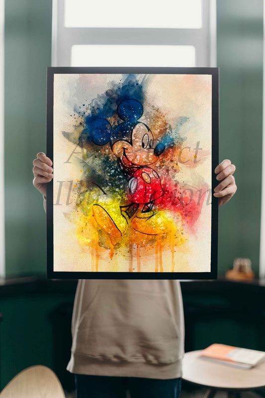 Mickey / Mickey Mouse / Art Print / Dessin animé / Décoration / Chambre d'enfant / Idée Cadeau / Fan Mickey