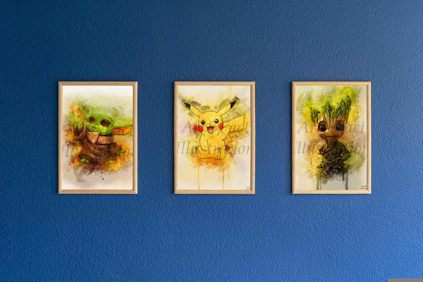 Pikachu Pokémon / Pikachu poster / Art Print / Dessin animé / Décoration / Chambre Enfant / Idée Cadeau / Fan Pikachu / Fan Pokemon