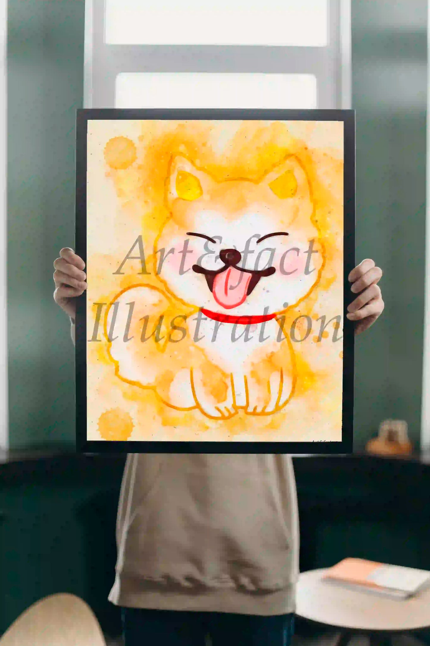 Shiba Inu / Chien / Dessin / Art / Décoration / Bureau / Chambre / Idée Cadeau