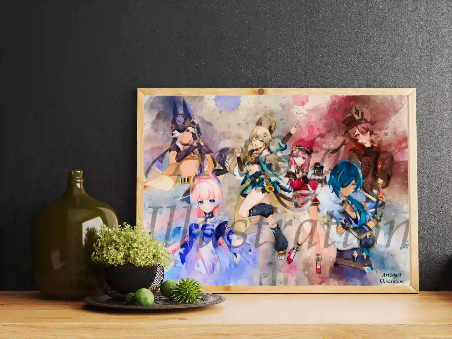 Genshin Impact / Jeux Video / Art / Décoration / Geek / Bureau / Chambre