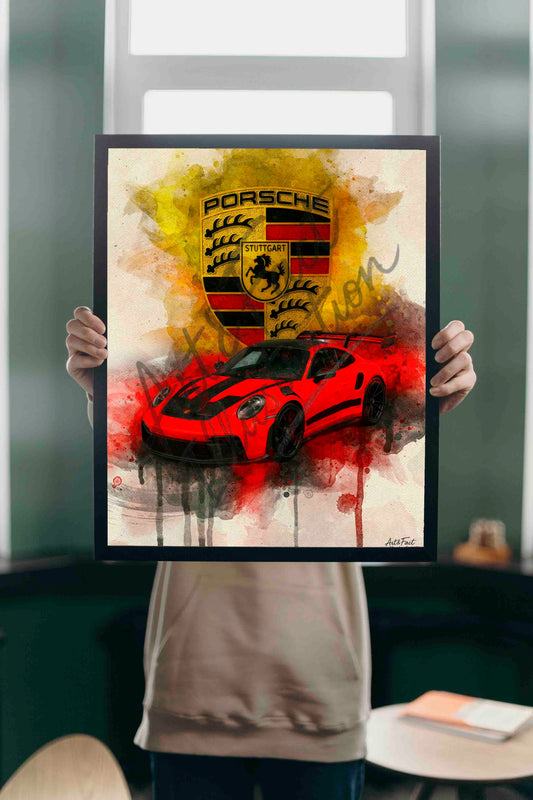 Porsche GTR3 / Auto / Fan Voiture / Art / Décoration / Geek Voiture / Bureau / Chambre / Idée Cadeau