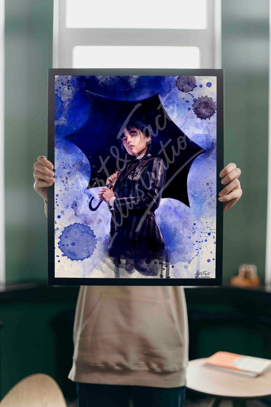 Mercredi / Série / Famille Adams / Jenna Ortega / Art / Décoration / Bureau / Chambre / Idée Cadeau