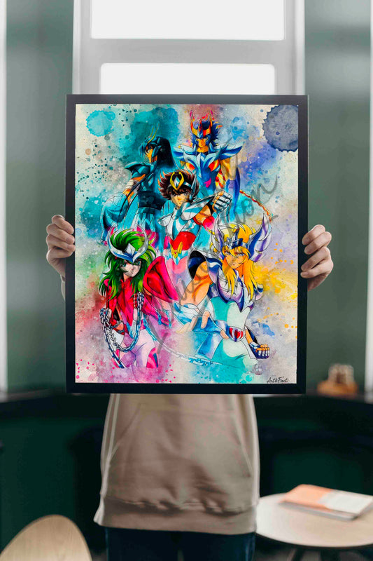 Saint Seiya / Les Chevaliers du Zodiaque / Poster / Art Print / Dessin animé / Idée Cadeau / Vintage / Génération 80