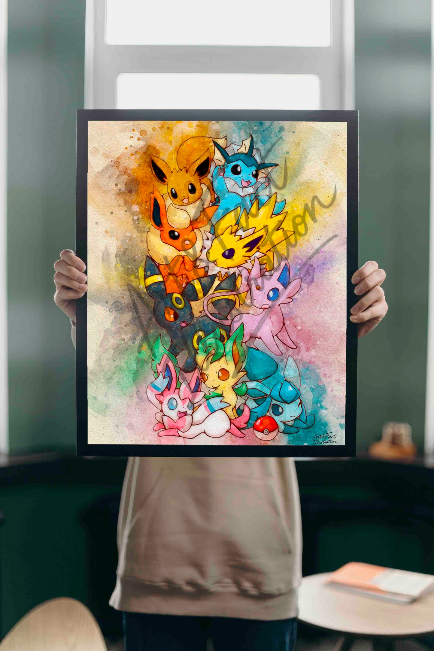 Evolition / Evoli / Evolution / Pokémon / Poster / Art Print / Dessin animé / Décoration / Chambre Enfant / Idée Cadeau / Fan Pikachu / Fan Pokemon