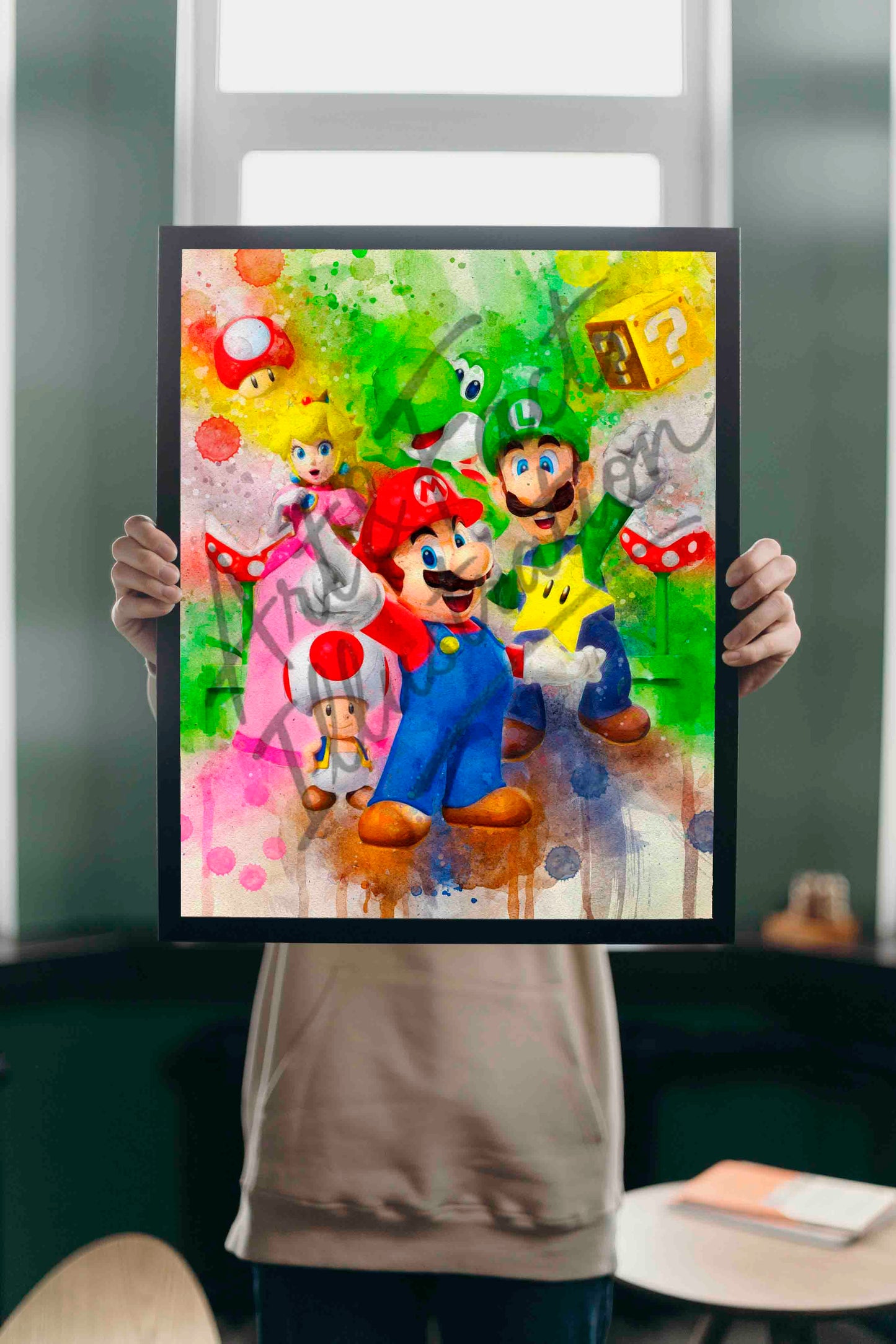 Super Mario / Mario / Princesse Peach / Luigi / Toad / Yoshi / Art / Décoration / Geek / Bureau / Chambre / Idée Cadeau