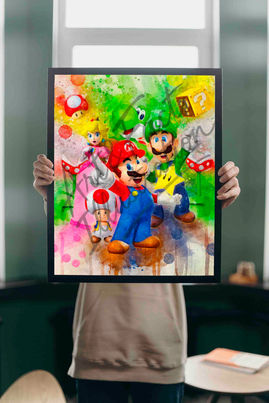 Super Mario / Mario / Princesse Peach / Luigi / Toad / Yoshi / Art / Décoration / Geek / Bureau / Chambre / Idée Cadeau
