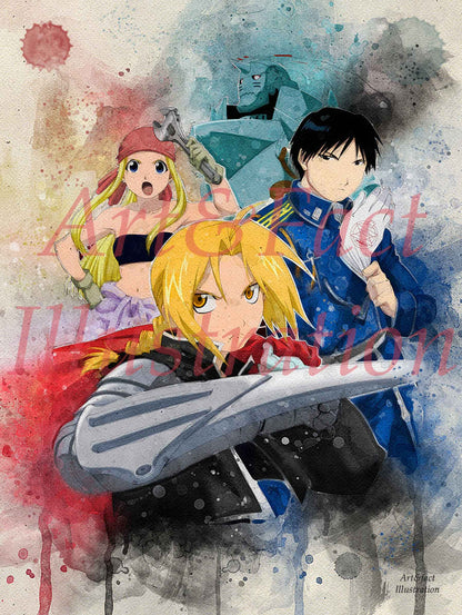 Fullmetal Alchimiste / Manga poster / Série Animé / Décoration Chambre / Bureau / Idée Cadeau